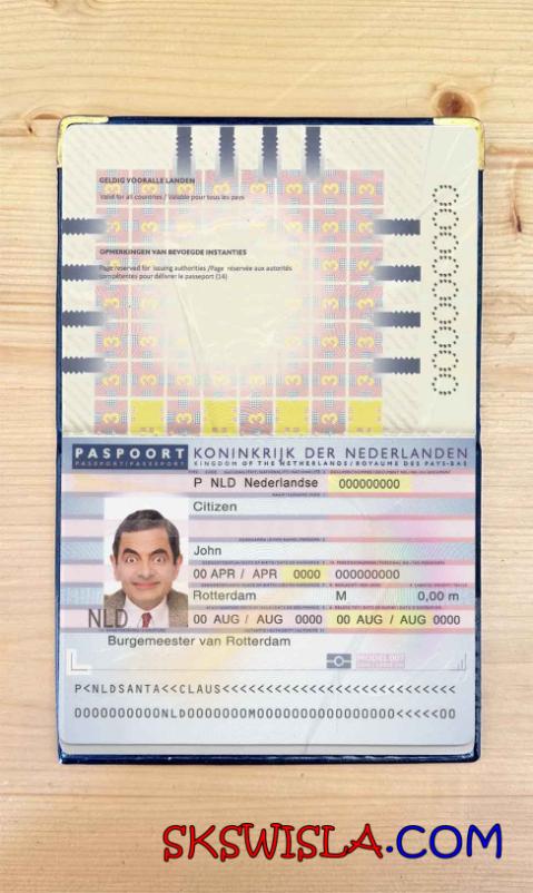 Holandia paszport (2006-2016) wygląd zdjęcia pliki PSD, skan i fotografowany obraz